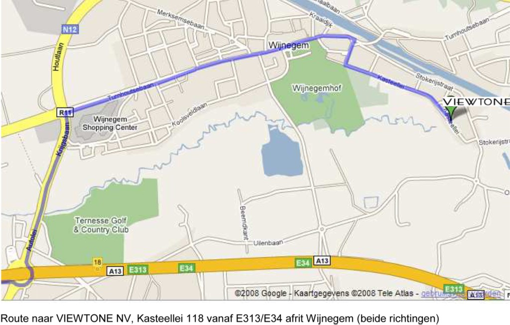 route naar VIEWTONE, Kasteellei 118, 2110 Wijnegem